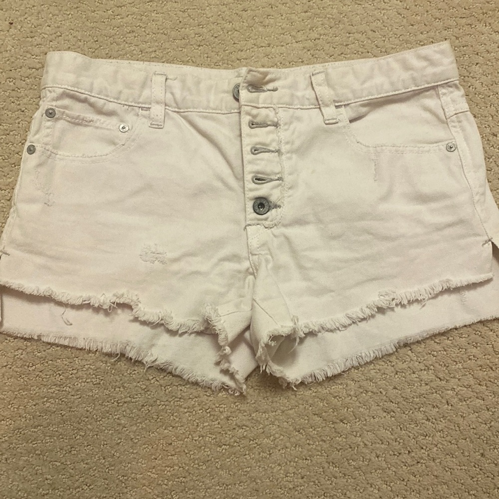 Free People Jean Shorts - Cream
